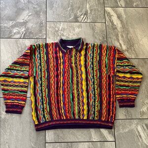 🌈 COOGI Australia Vintage Three Button Sweater Size Large Mercerised Cotton